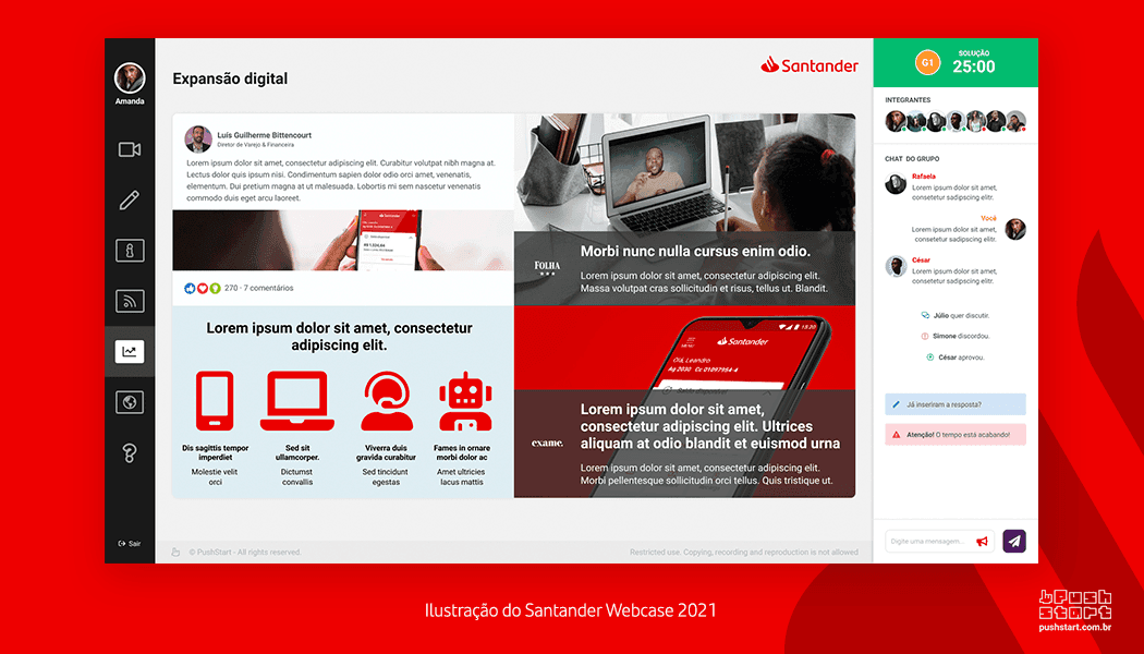 Imagem ilustrativa do Webcase Santander criado pela PushStart